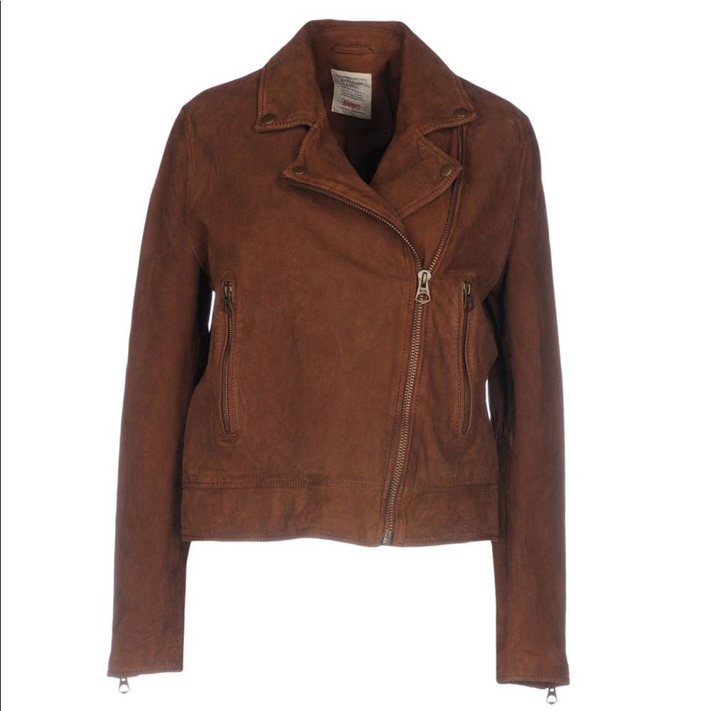 Suede Leather Asymmetrical Zip Moto Biker Jacket